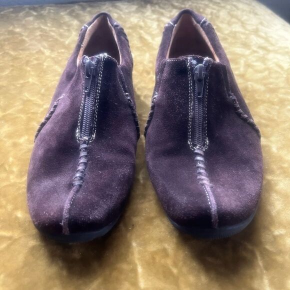 Natural Soul by Naturalizer Loafer Shoes Size 10M Suede Rigg Brown Slip-On Zip - Picture 3 of 6